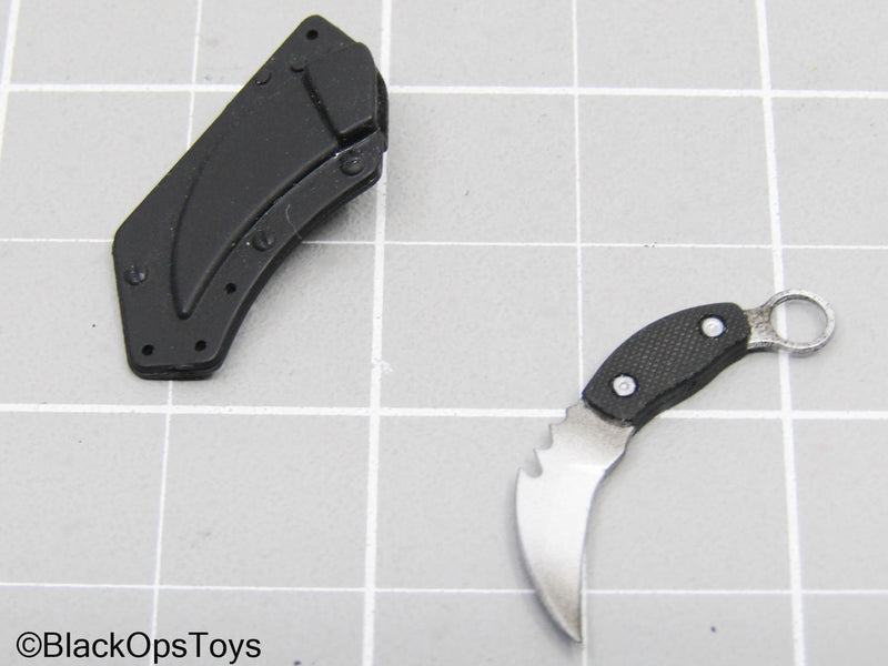 Load image into Gallery viewer, Black Karambit Knife w/Sheath
