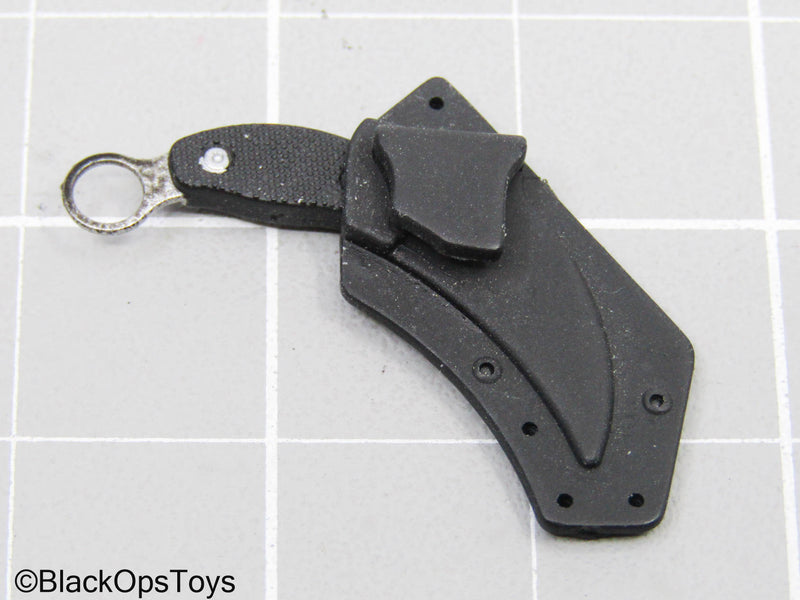 Load image into Gallery viewer, Black Karambit Knife w/Sheath

