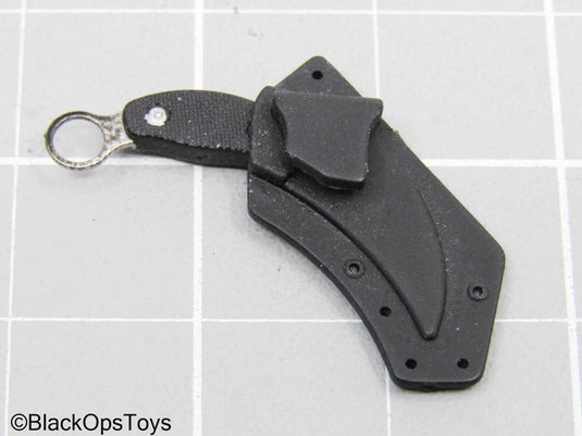 Black Karambit Knife w/Sheath