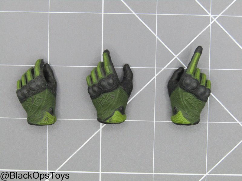 Load image into Gallery viewer, C.B.R.N. Assault Team - OD Green &amp; Black Gloved Hand Set (x3)
