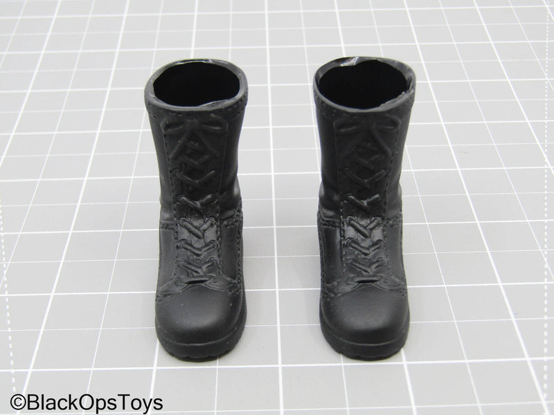 Load image into Gallery viewer, Black Rubber Combat Boots (Foot Type)
