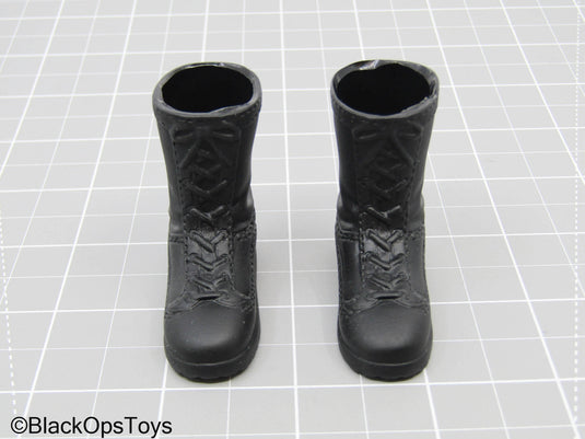 Black Rubber Combat Boots (Foot Type)