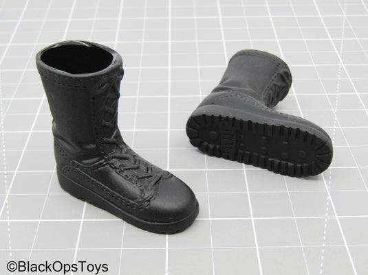 Black Rubber Combat Boots (Foot Type)
