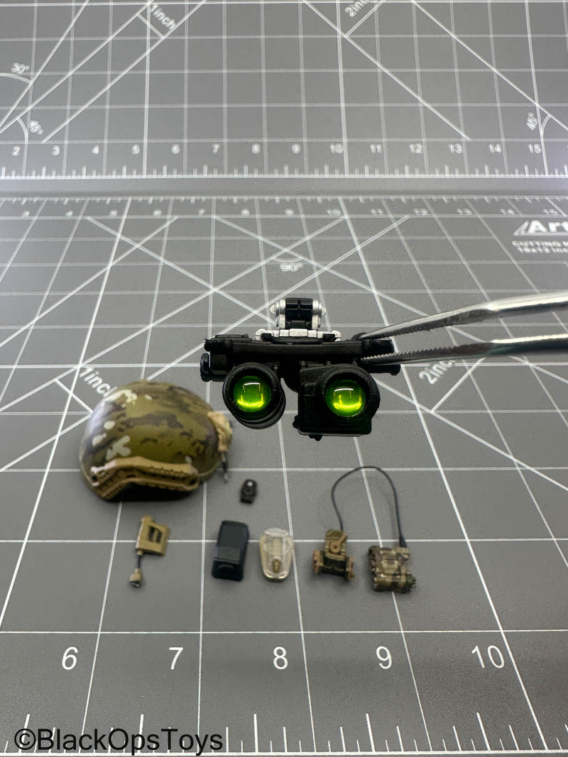 Load image into Gallery viewer, SMU - Coalition Forces - Multicam Helmet w/NVG Set
