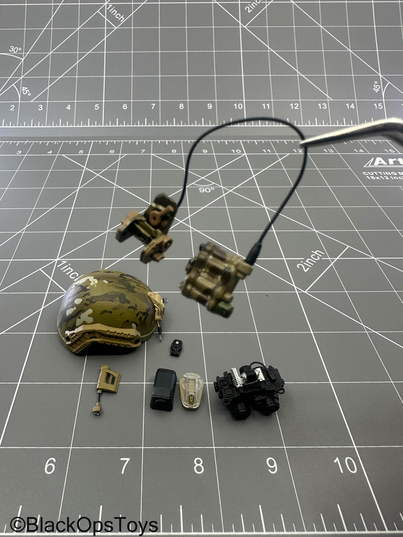Load image into Gallery viewer, SMU - Coalition Forces - Multicam Helmet w/NVG Set
