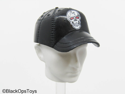 Black Plastic Skull Baseball Cap