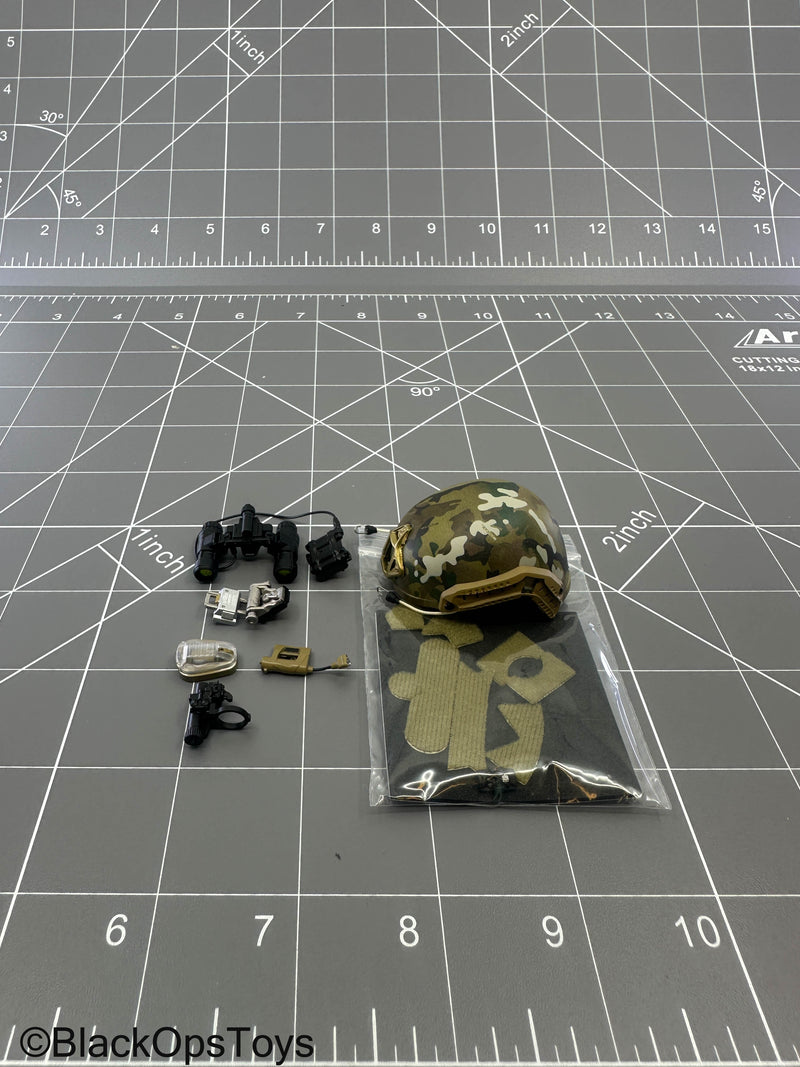 Load image into Gallery viewer, SMU - Coalition Forces - Multicam Helmet w/NVG Set

