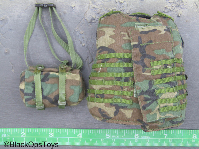 Load image into Gallery viewer, 1st Marine Expeditionary Force - Woodland Camo MOLLE Vest w/Pouch
