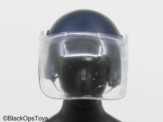 Blue Tactical Police Helmet w/Safety Visor
