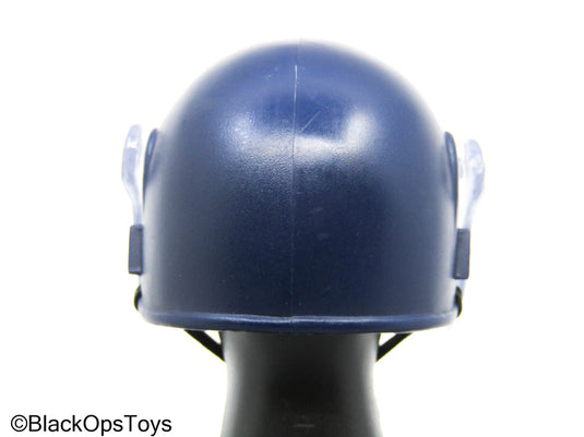 Blue Tactical Police Helmet w/Safety Visor
