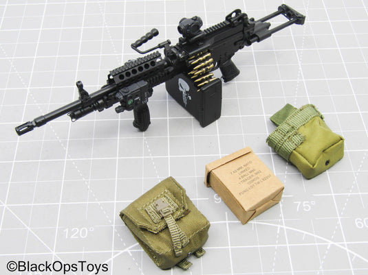 M249 SAW LMG w/Pouch Set, 5.56 Ammo Belt, & Boxes (Easy & Simple)