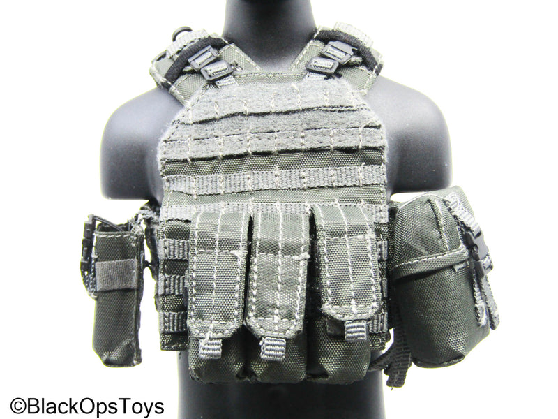 Load image into Gallery viewer, Grey Plate Carrier Vest w/Pouch Set
