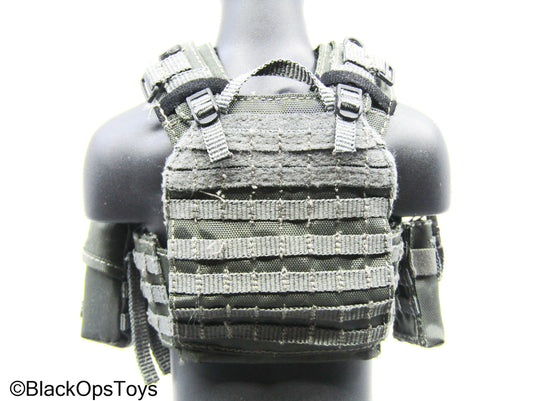 Grey Plate Carrier Vest w/Pouch Set