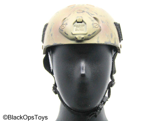 Tan Tactical Helmet w/US Flag Patch (DAM Toys)