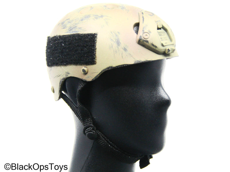 Load image into Gallery viewer, Tan Tactical Helmet w/US Flag Patch (DAM Toys)
