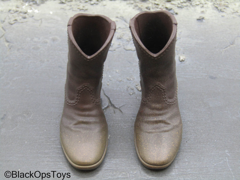 Load image into Gallery viewer, Back To The Future - Cowboy Marty Mcfly - Brown Cowboy Boots (Peg Type)
