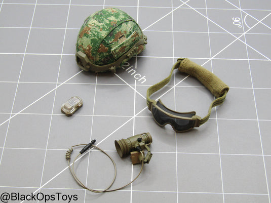 PLA AF Airborne Commandos - Starry Sky Woodland Camo Helmet w/NVG