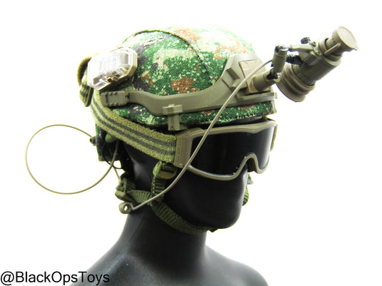 PLA AF Airborne Commandos - Starry Sky Woodland Camo Helmet w/NVG