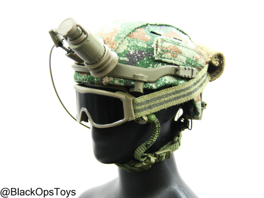 PLA AF Airborne Commandos - Starry Sky Woodland Camo Helmet w/NVG