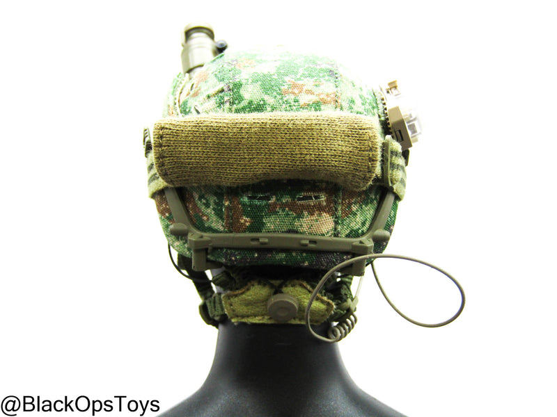 Load image into Gallery viewer, PLA AF Airborne Commandos - Starry Sky Woodland Camo Helmet w/NVG
