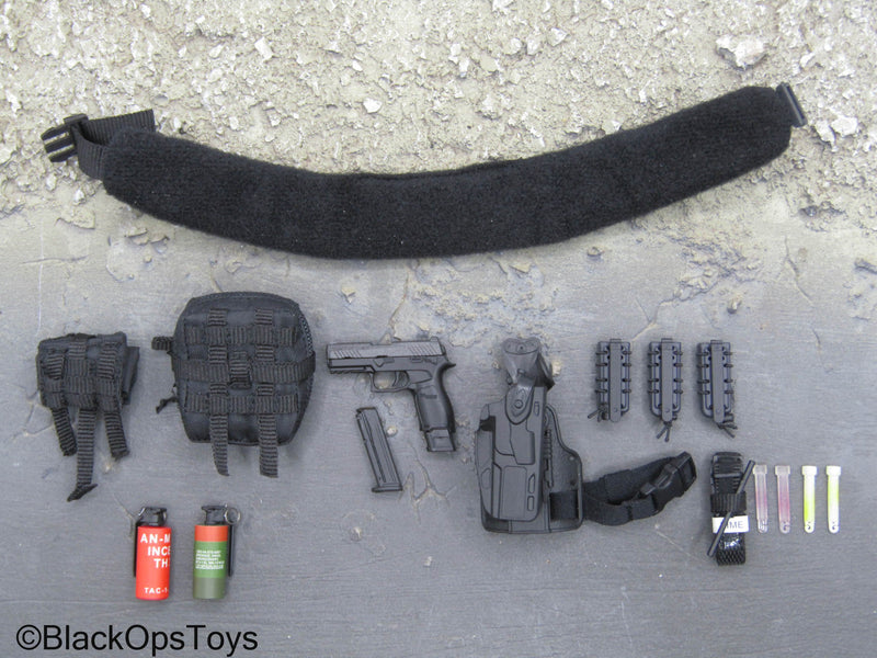 Load image into Gallery viewer, Bravo 0-7 Kill Or Capture - Black MOLLE Battle Belt w/Pouch &amp; Pistol Set
