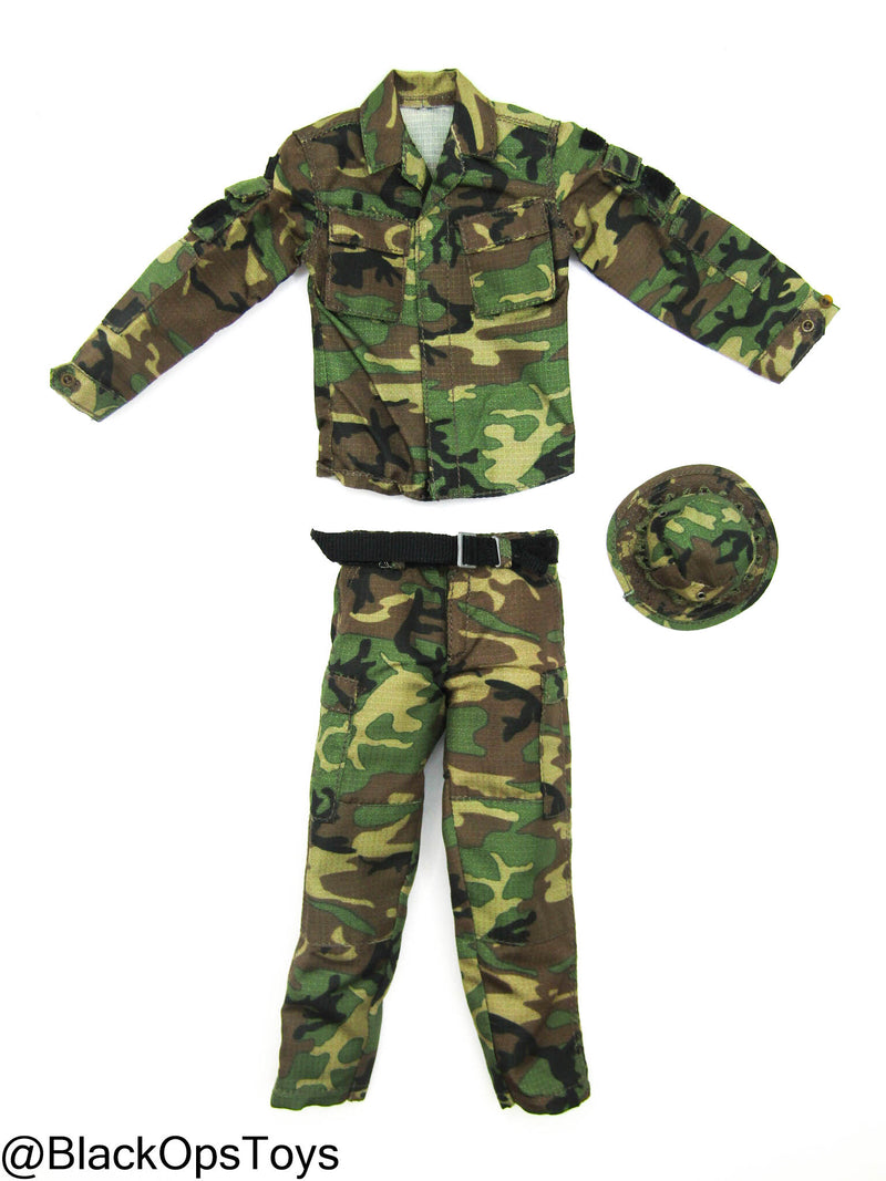 Load image into Gallery viewer, Vietnam Era Woodland Camo Uniform Set w/Boonie Hat
