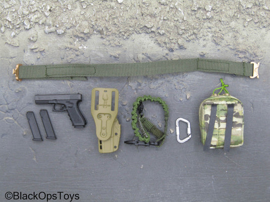 75th Ranger Regiment S - Green Belt w/9mm Pistol w/Holster