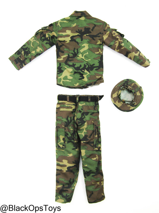 Vietnam Era Woodland Camo Uniform Set w/Boonie Hat