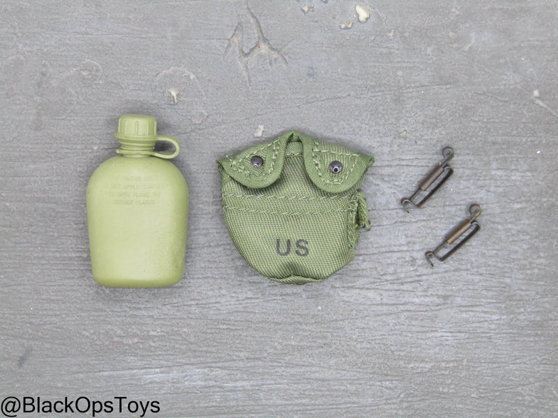 Load image into Gallery viewer, Vietnam Era OD Green Canteen w/Pouch &amp; Alice Clips

