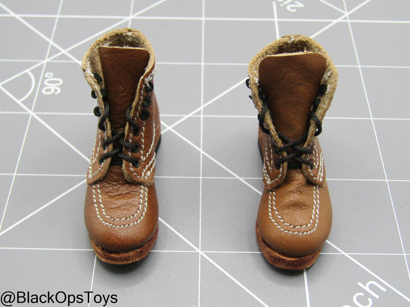Load image into Gallery viewer, Indiana Jones - Brown Leather Combat Boots (Foot Type)
