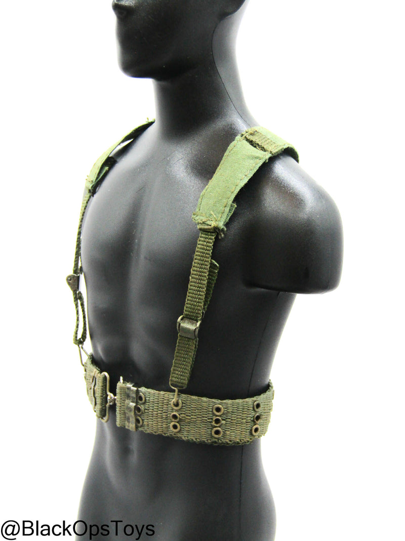 Load image into Gallery viewer, Vietnam Era OD Green Rivet Belt w/Harness

