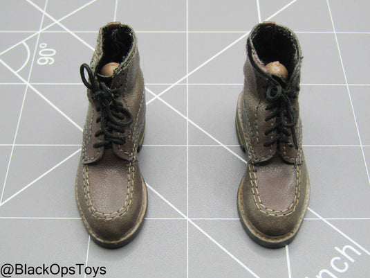 Indiana Jones - Brown Leather Like Boots (Peg Type) (READ DESC)