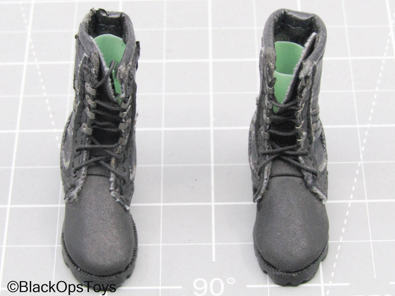 Load image into Gallery viewer, Black Combat Boots (Foot Type) (READ DESC)
