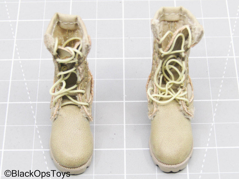 Load image into Gallery viewer, Tan Combat Boots (Foot Type)
