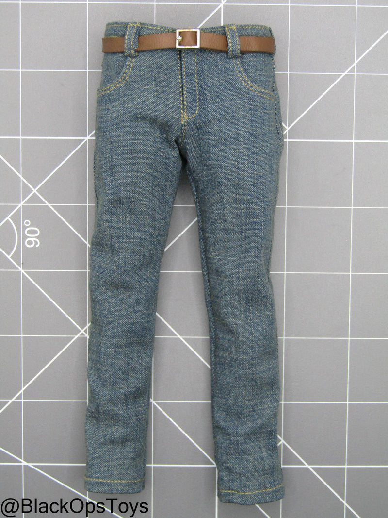 Load image into Gallery viewer, Damnation - The American Agent - Denim Pants w/Belt

