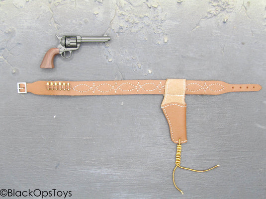 Western Set - Colt .45 w/Brown Stitched Design Holster
