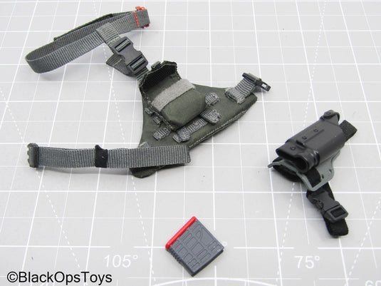 Black Drop Leg Holster & Mag Pouch w/.50 Cal Magazine