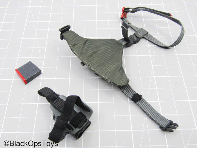 Load image into Gallery viewer, Black Drop Leg Holster &amp; Mag Pouch w/.50 Cal Magazine
