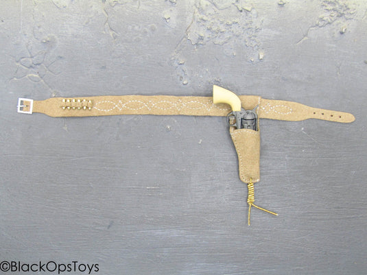 Western Set - John Wayne Colt .45 w/Tan Bullet Belt Stitched Design