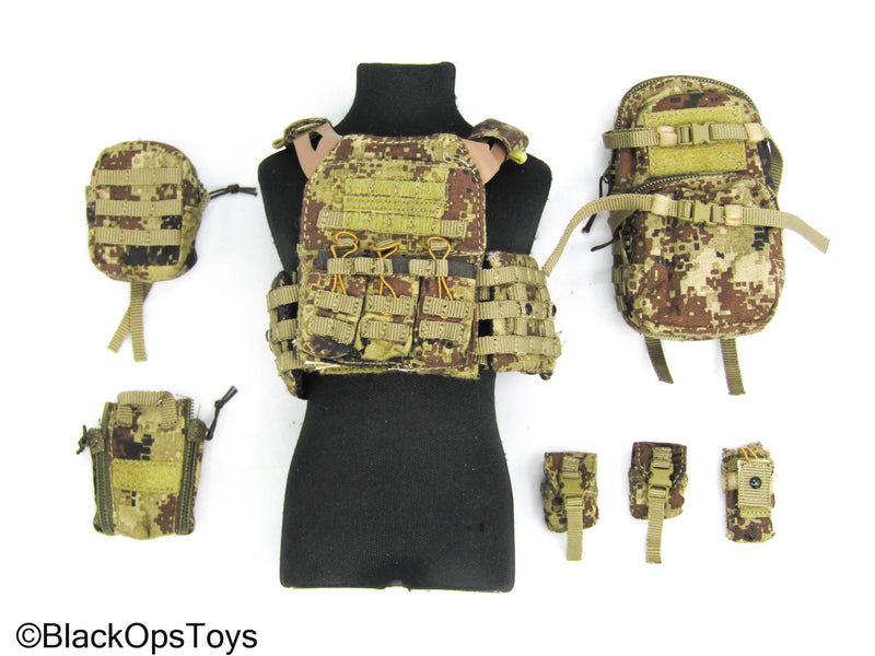 Load image into Gallery viewer, PLA Special Forces - Type 07 Pixelated Camo Plate Carrier Vest Set
