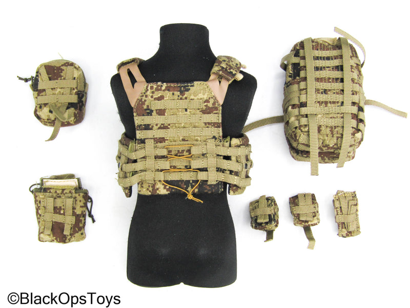 Load image into Gallery viewer, PLA Special Forces - Type 07 Pixelated Camo Plate Carrier Vest Set
