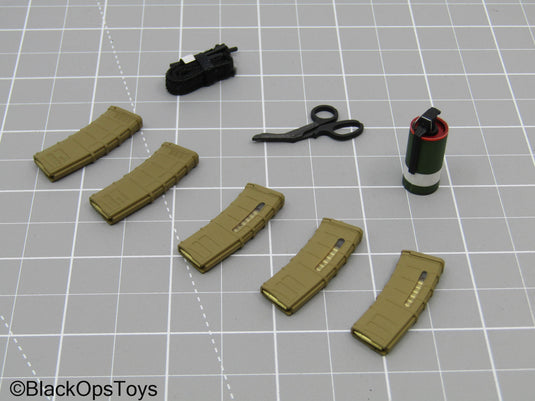 Rifle Magazine Set w/ Smoke Grenade, Scissors, & Black Strap