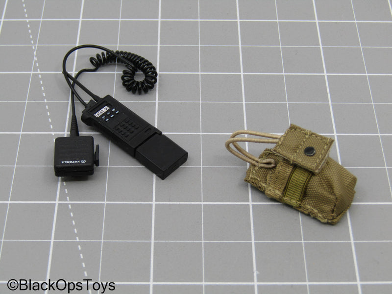 Load image into Gallery viewer, Black Radio Set w/Olive Green Pouch
