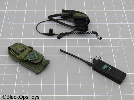 Black Radio w/Headset, & Green Pouch