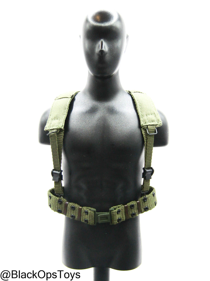 Load image into Gallery viewer, Vietnam Era OD Green Rivet Belt w/Harness

