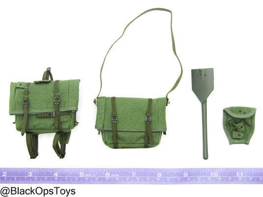 Vietnam War - USMC In Hue - OD Green M1941 Haversack & Satchel w/Entrenching Tool