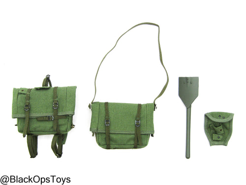 Vietnam War - USMC In Hue - OD Green M1941 Haversack & Satchel w/Entrenching Tool