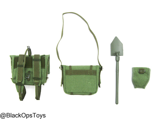 Vietnam War - USMC In Hue - OD Green M1941 Haversack & Satchel w/Entrenching Tool