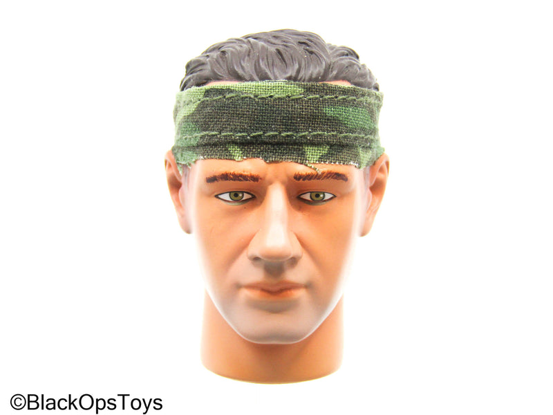 Load image into Gallery viewer, Vietnam Male Headsculpt w/Green Camo Headband
