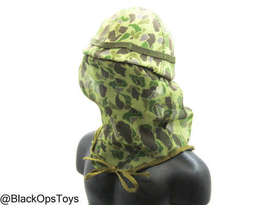 Vietnam War - USMC In Hue - Metal Helmet w/Duck Hunter Mosquito Cover